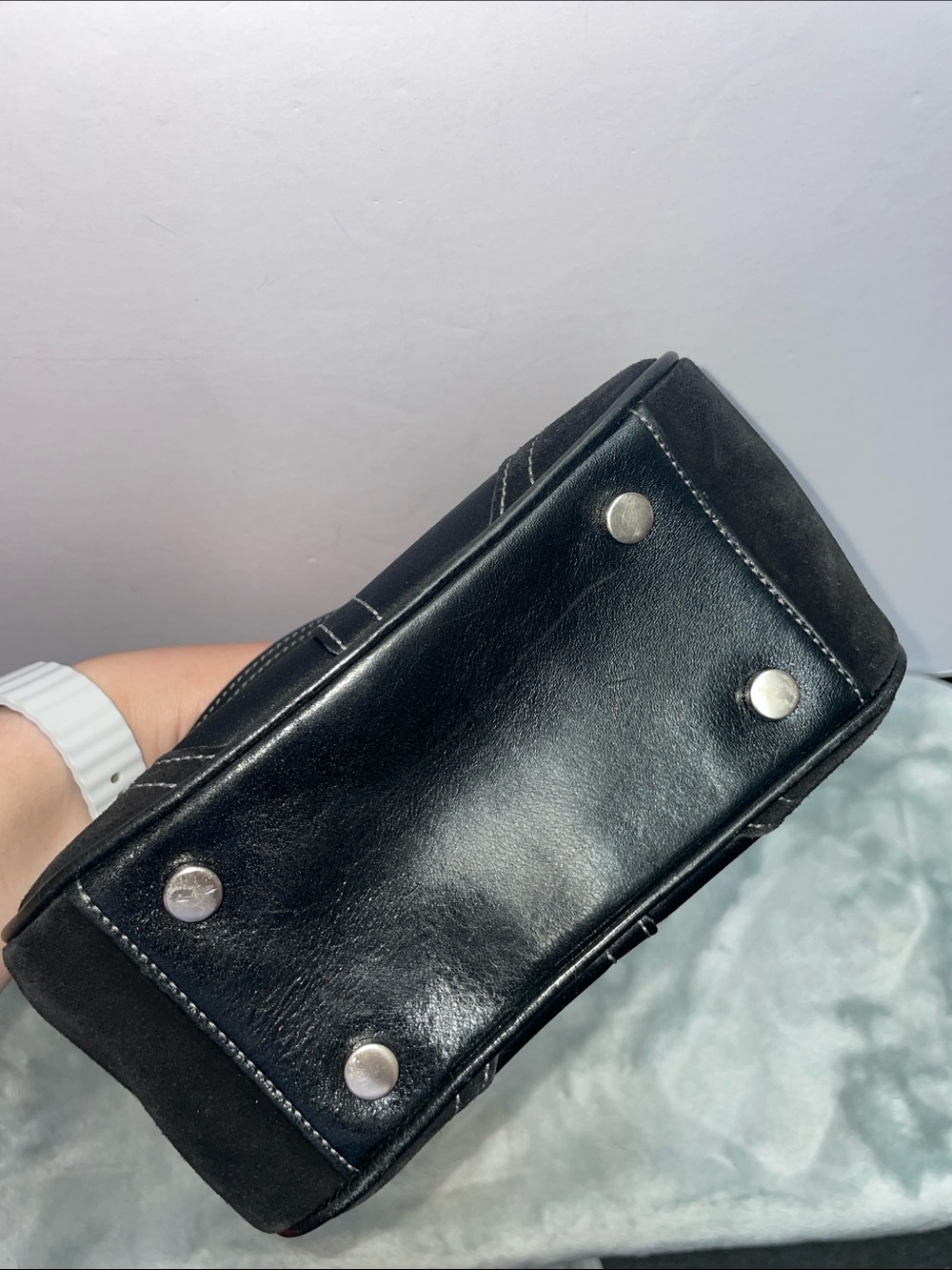 Vintage Coach ‘Madison’ Satin Mini Framed Satchel - Picture 4 of 14